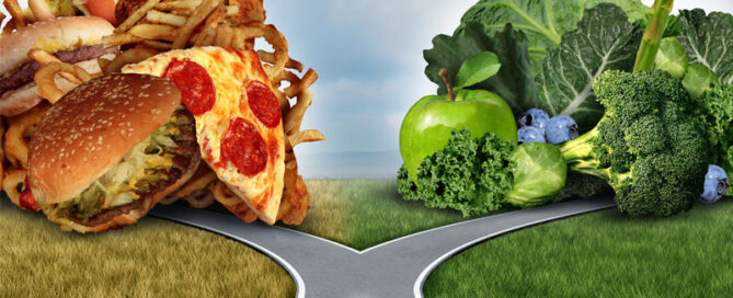 Picture of fork in the road for food choices